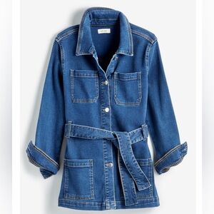 On 34th Women's Belted Denim Wrap Jacket NWT